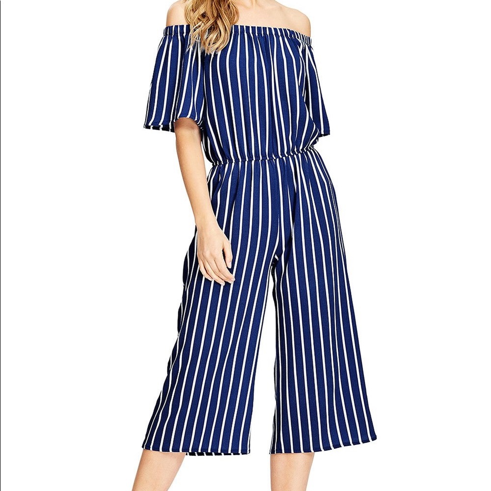 Navy Striped Jumpsuit